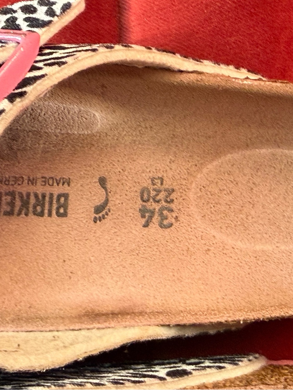 Birkenstock Kids Leopard Print Two-Strap Sandal with Pink Accents - Picture 6 of 6